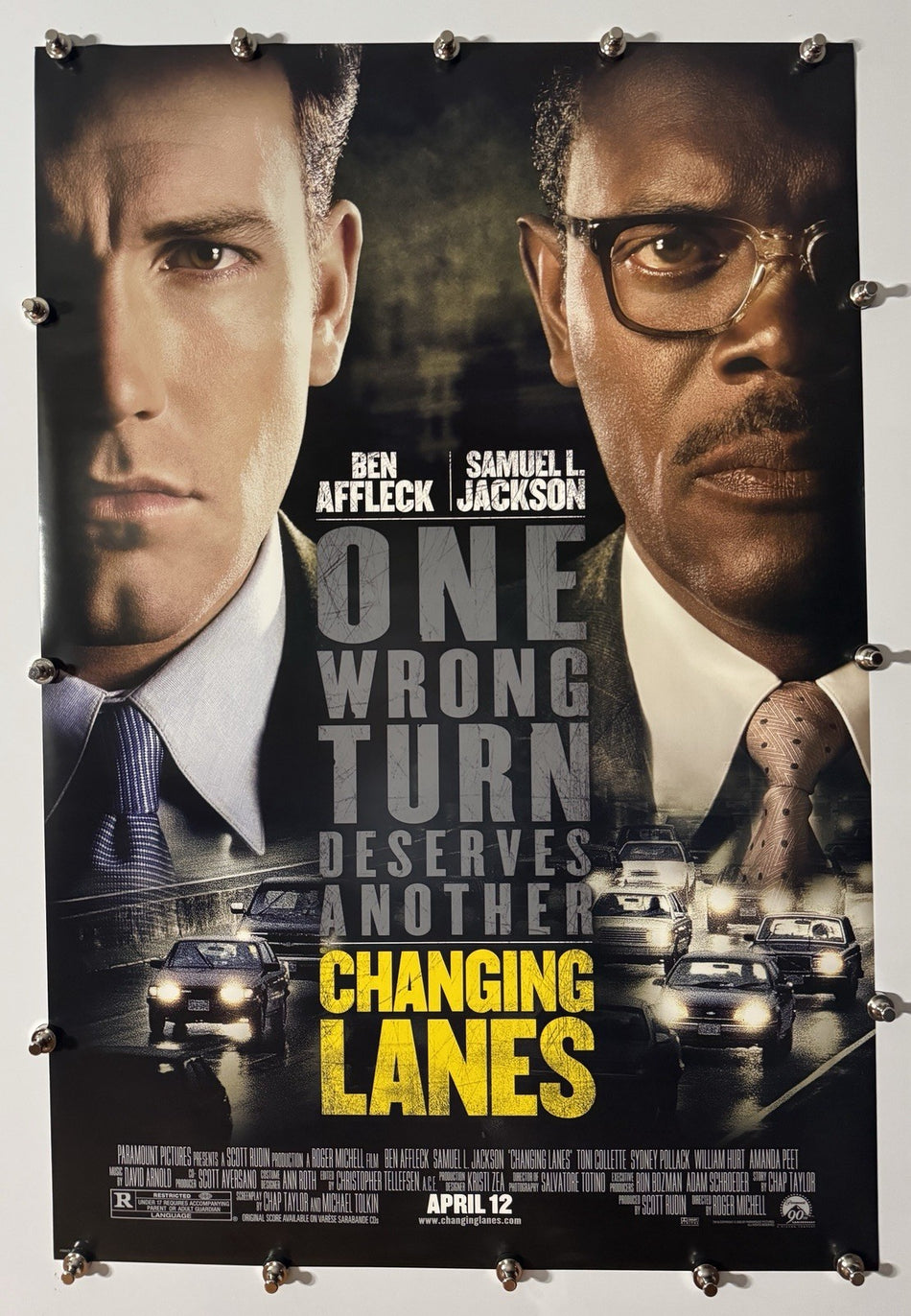 CHANGING LANES 2002 Original Movie Poster 27x40 DS Rolled Ben Affleck - Joe's Geek VLT