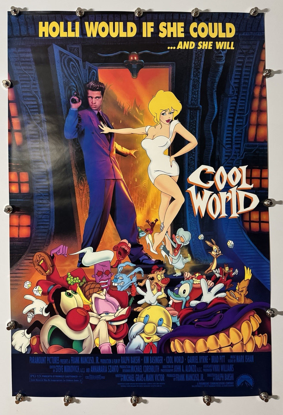 COOL WORLD 1992 Original Movie Poster 27x40 SS Rolled Brad Pitt - Joe's Geek VLT