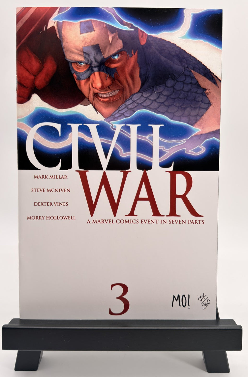 Civil War #3 (Marvel Comics Sep. 2006) Signed by Morry Hollowell w/COA