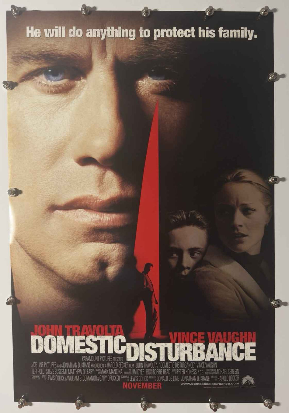 DOMESTIC DISTURBANCE 2001 Original Movie Poster 27x40 DS Rolled John Travolta