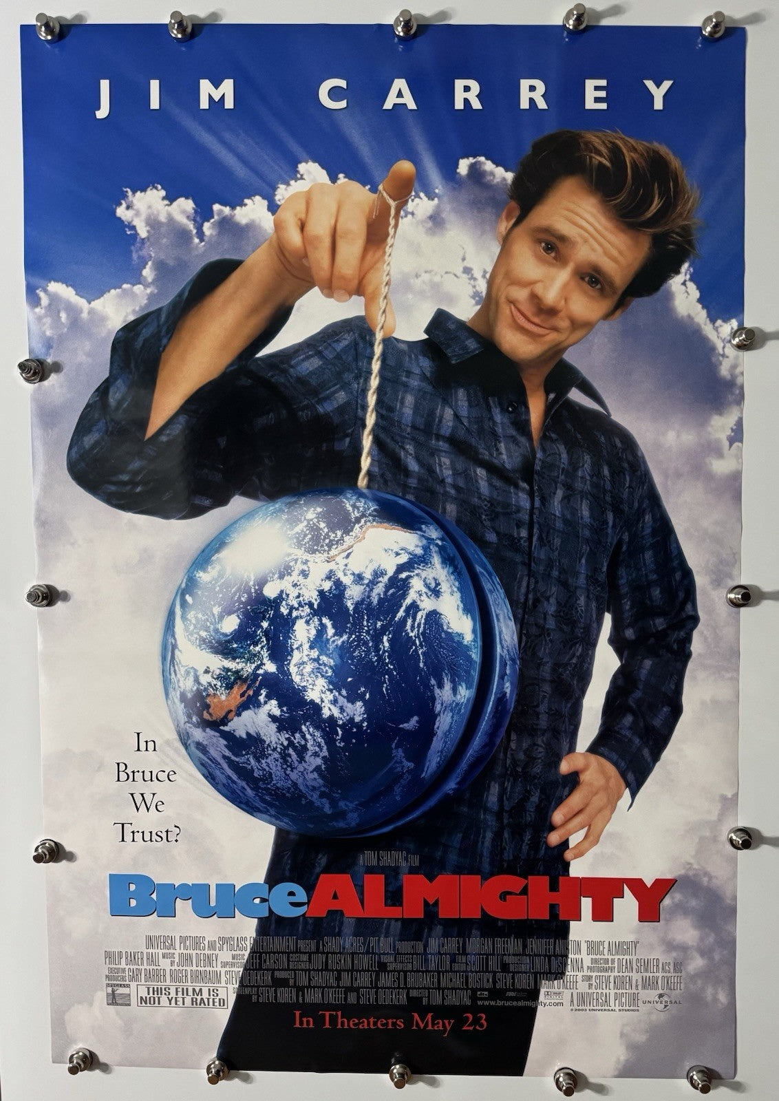 BRUCE ALMIGHTY 2003 Original Movie Poster 27x40 DS Rolled Jim Carrey - Joe's Geek VLT