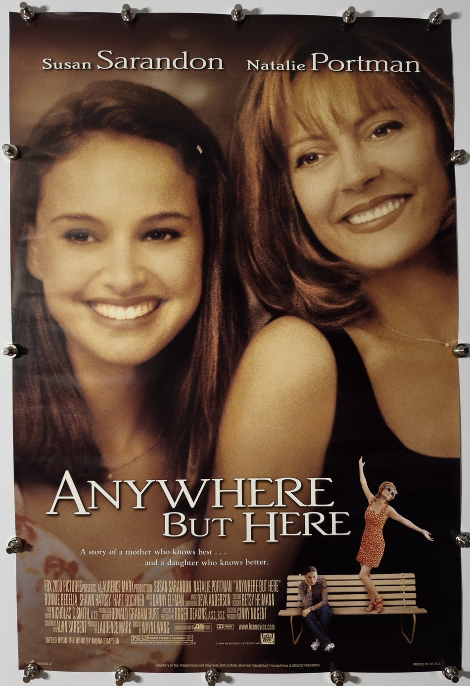 ANYWHERE BUT HERE 1999 Original Movie Poster 27x40 DS Rolled Susan Sarandon
