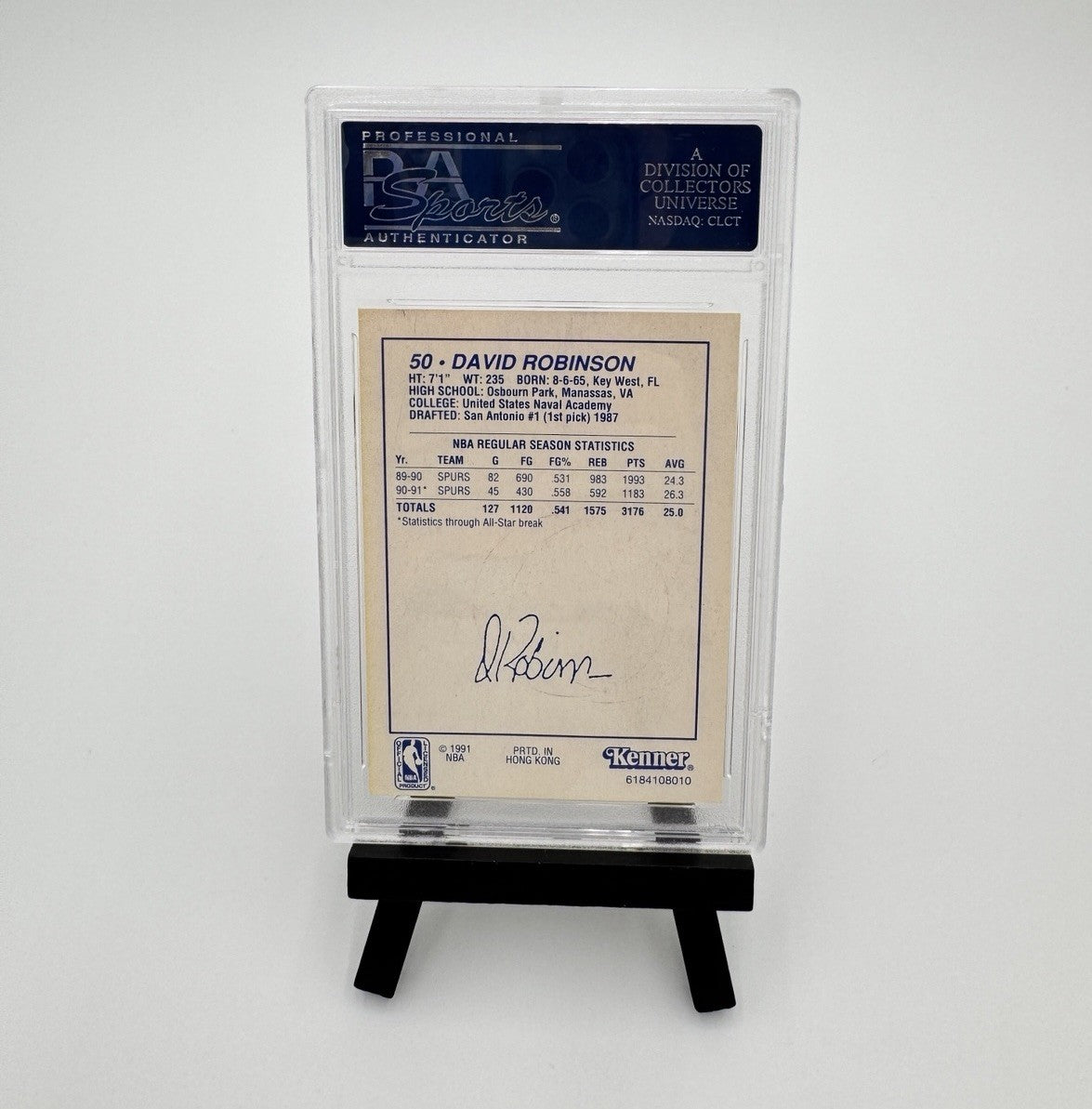 1991 Kenner Starting Lineup David Robinson Rare Spurs PSA 8 NM-MT