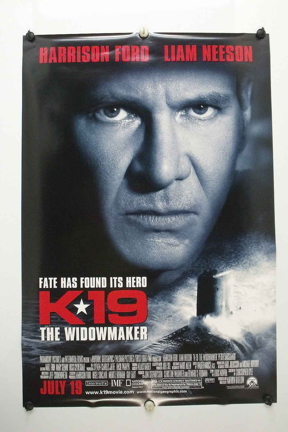 K-19 THE WIDOWMAKER 2002 Original Movie Poster 27x40 DS Rolled Harrison Ford Style B - Joe's Geek VLT