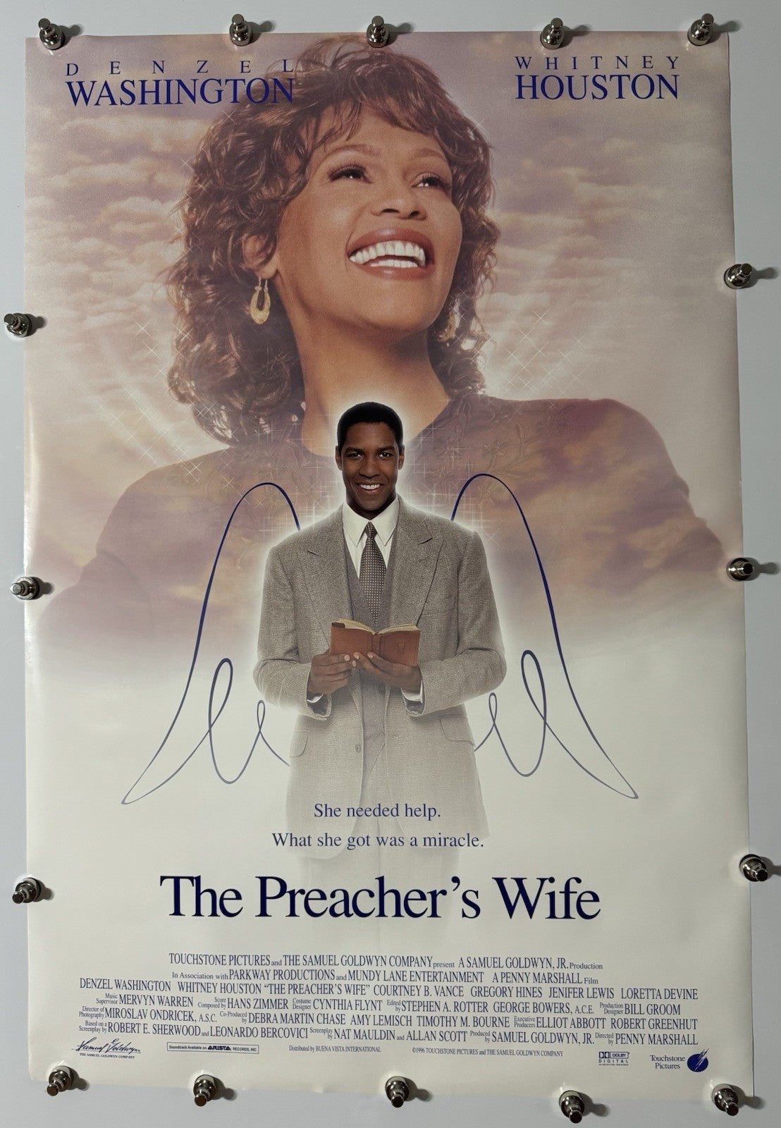THE PREACHER'S WIFE 1996 Original Movie Poster 27x40 DS Rolled Whitney Houston Rev A - Joe's Geek VLT