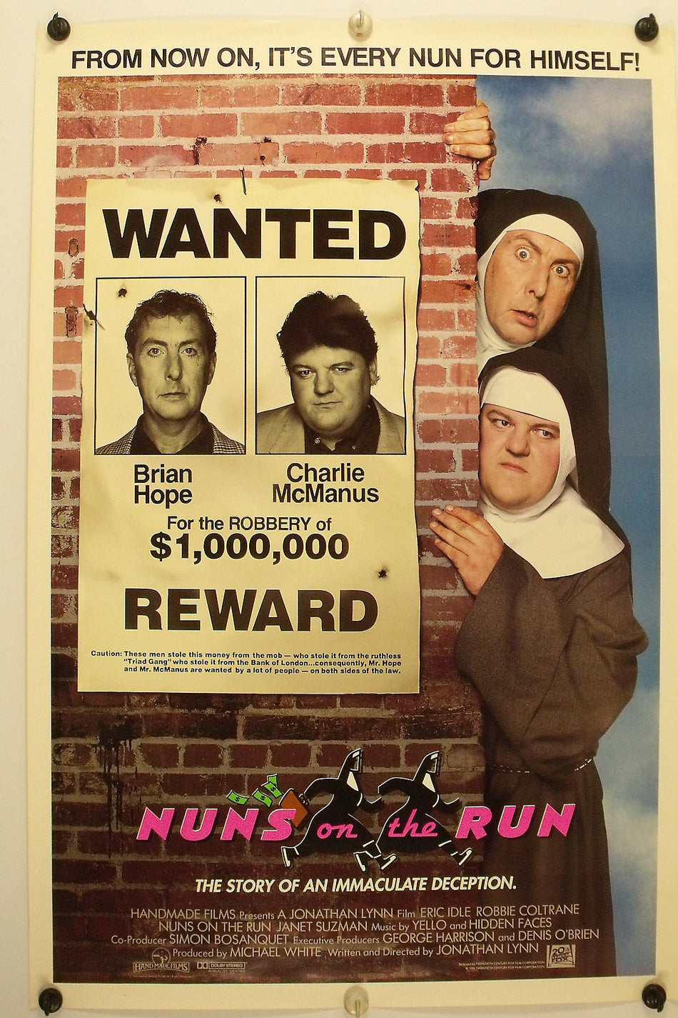 NUNS ON THE RUN 1990 Original Movie Poster 27x40 DS Rolled Eric Idle - Joe's Geek VLT
