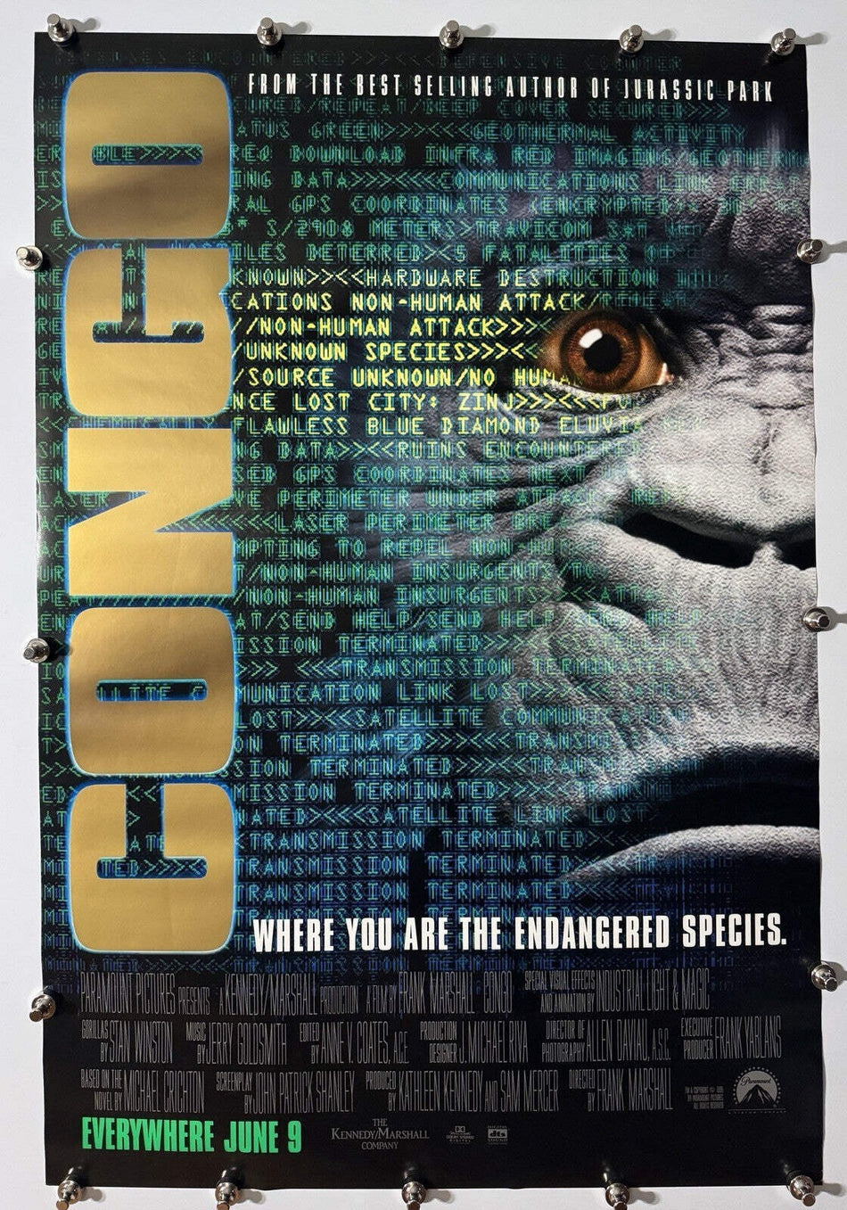 Congo 1995 Original Movie Poster 27x40 DS Rolled Laura Linney Tim Curry - Joe's Geek VLT