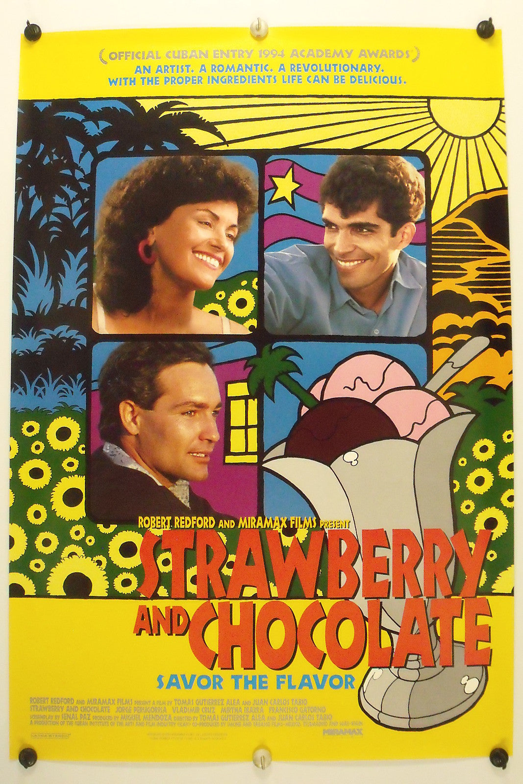 STRAWBERRY AND CHOCOLATE 1993 Original Movie Poster 27x40 SS Rolled Jorge Perugorría - Joe's Geek VLT