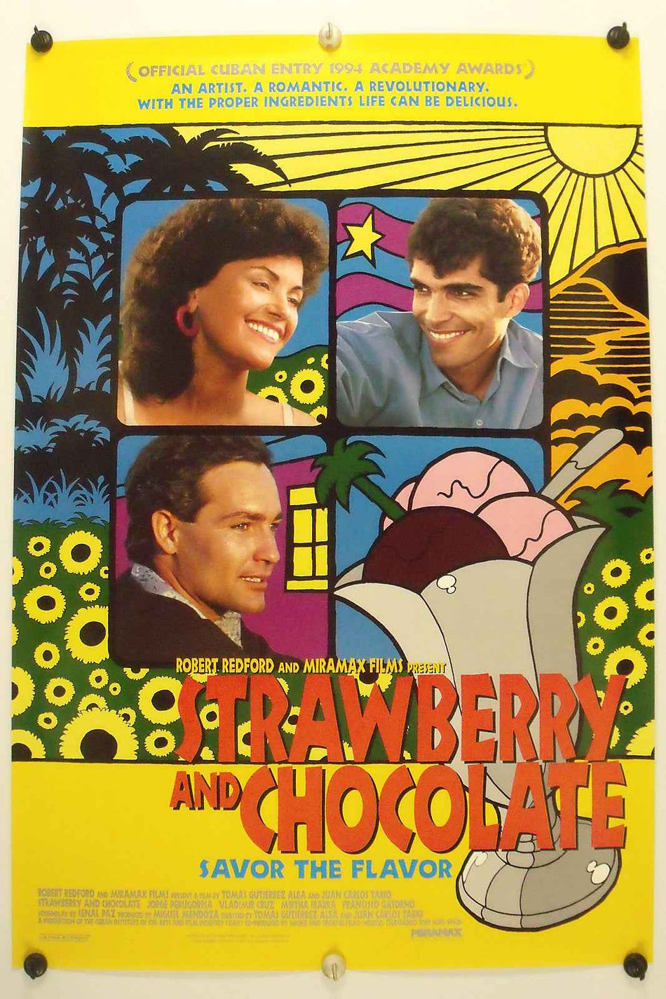 STRAWBERRY AND CHOCOLATE 1993 Original Movie Poster 27x40 SS Rolled Jorge Perugorría - Joe's Geek VLT