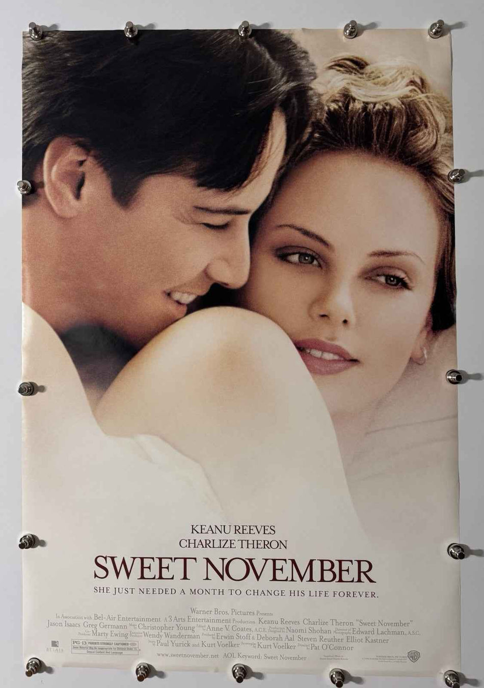 SWEET NOVEMBER 2001 Original Movie Poster 27x40 DS Rolled Keanu Reeves
