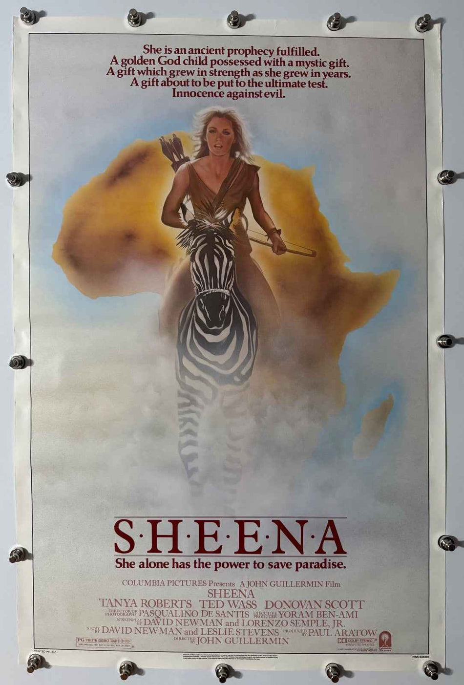 SHEENA 1984 Original Movie Poster 27x40 SS Rolled Tanya Roberts - Joe's Geek VLT