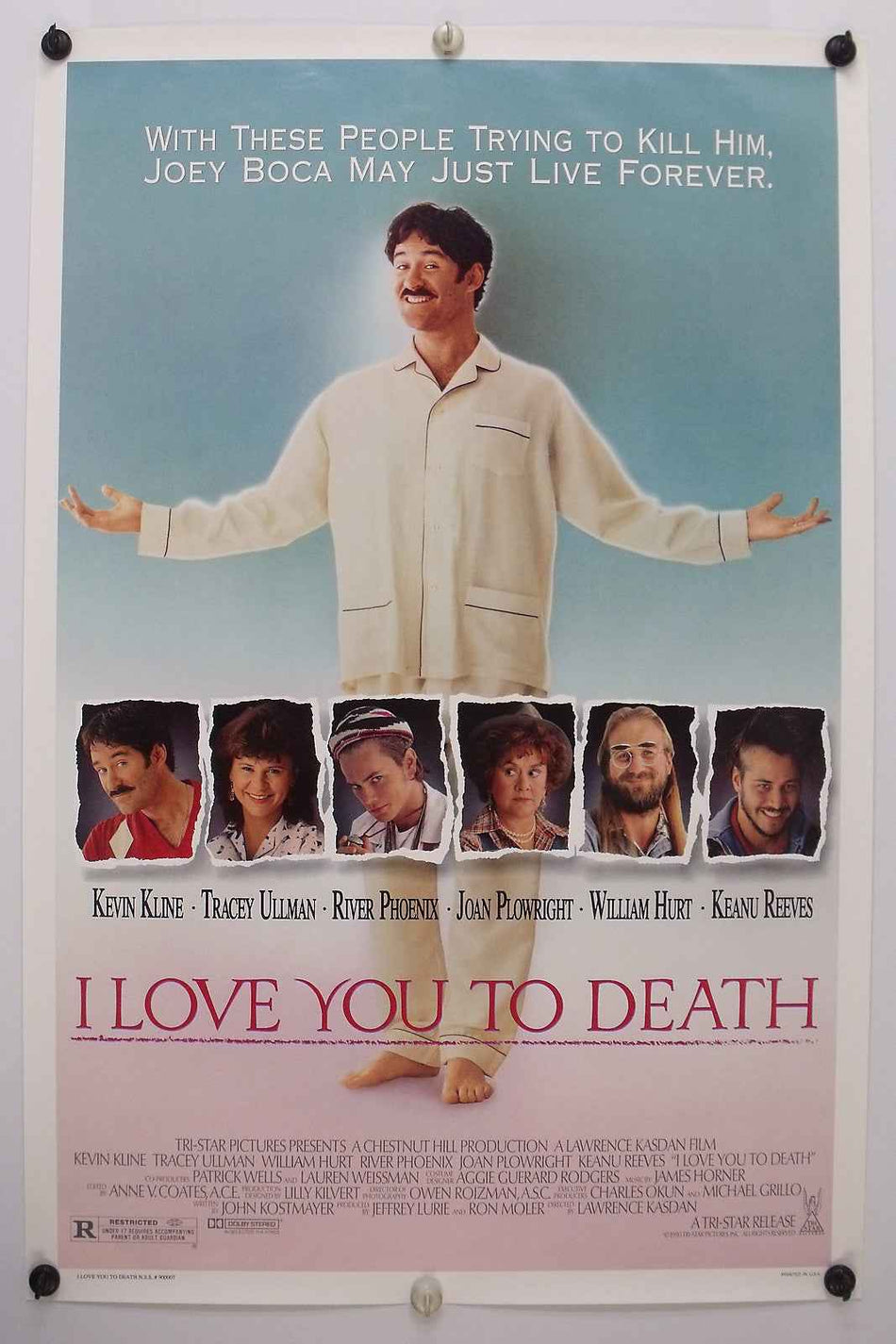 I LOVE YOU TO DEATH 1990 Original Movie Poster 27x40 SS Rolled River Phoenix