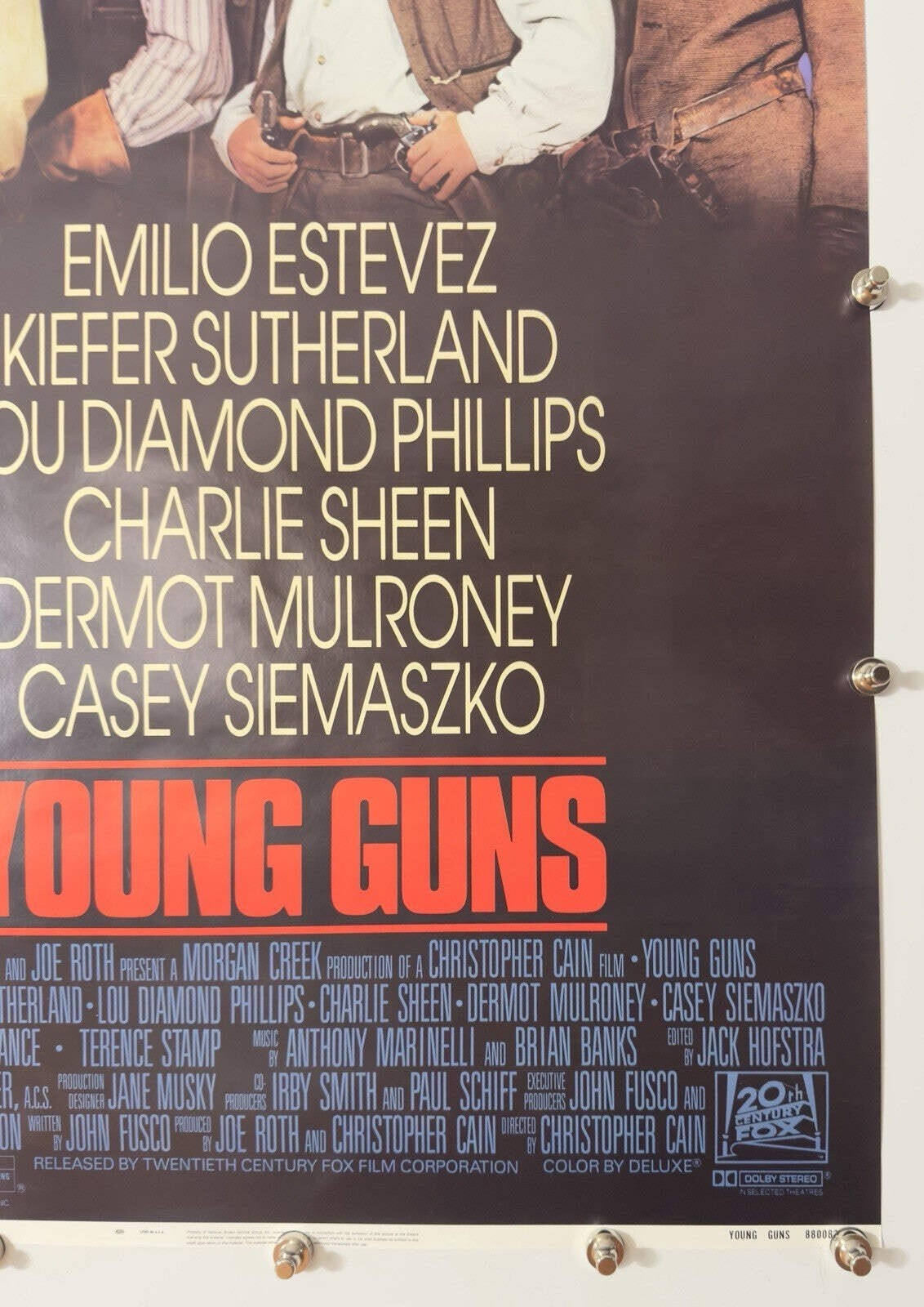 Young Guns - Original Movie Poster - 1988 - Rolled SS