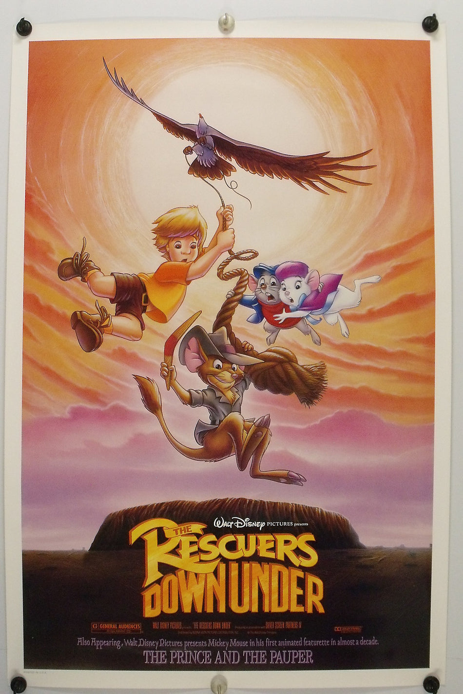 THE RESCUERS DOWN UNDER 1990 Original Movie Poster 27x40 DS Rolled Eva Gabor