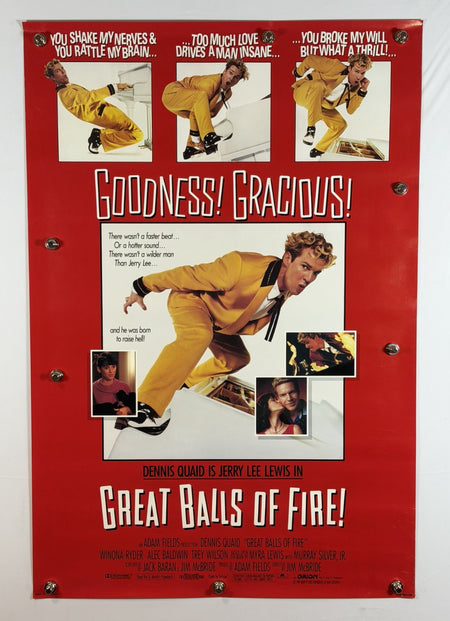 GREAT BALLS OF FIRE 1989 Original Movie Poster 27x40 DS Rolled (A) Dennis Quaid - Joe's Geek VLT