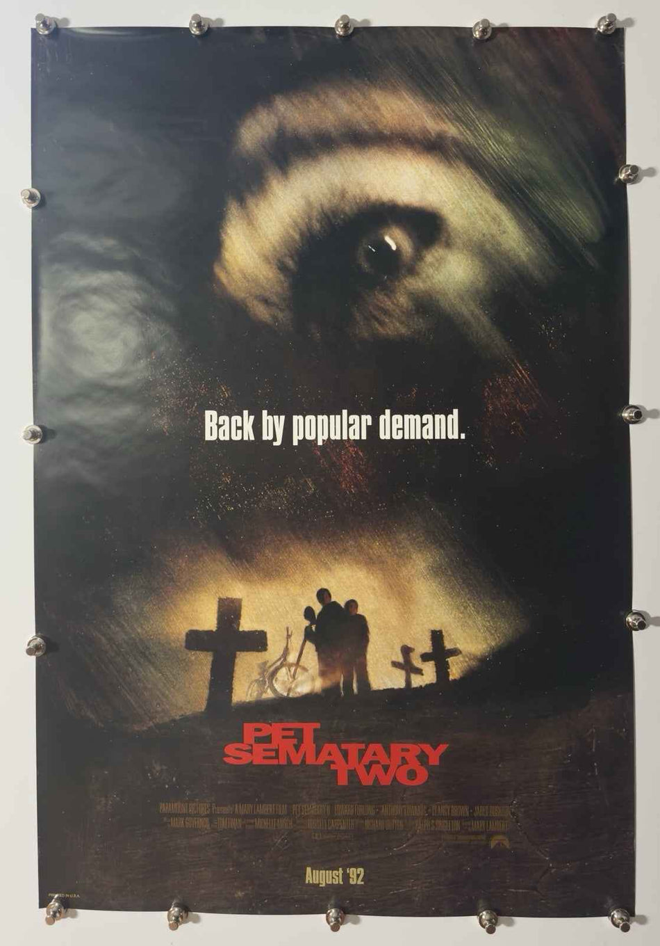 PET SEMATARY TWO 1992 Original Movie Poster 27x40 DS Rolled Edward Furlong Rev A - Joe's Geek VLT