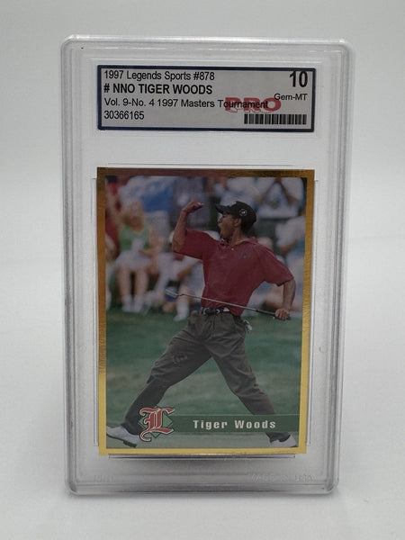 1997 LEGENDS SPORTS #NNO TIGER WOODS MASTERS TOURNAMENT  Vol.9 No.4 Gem MT 10