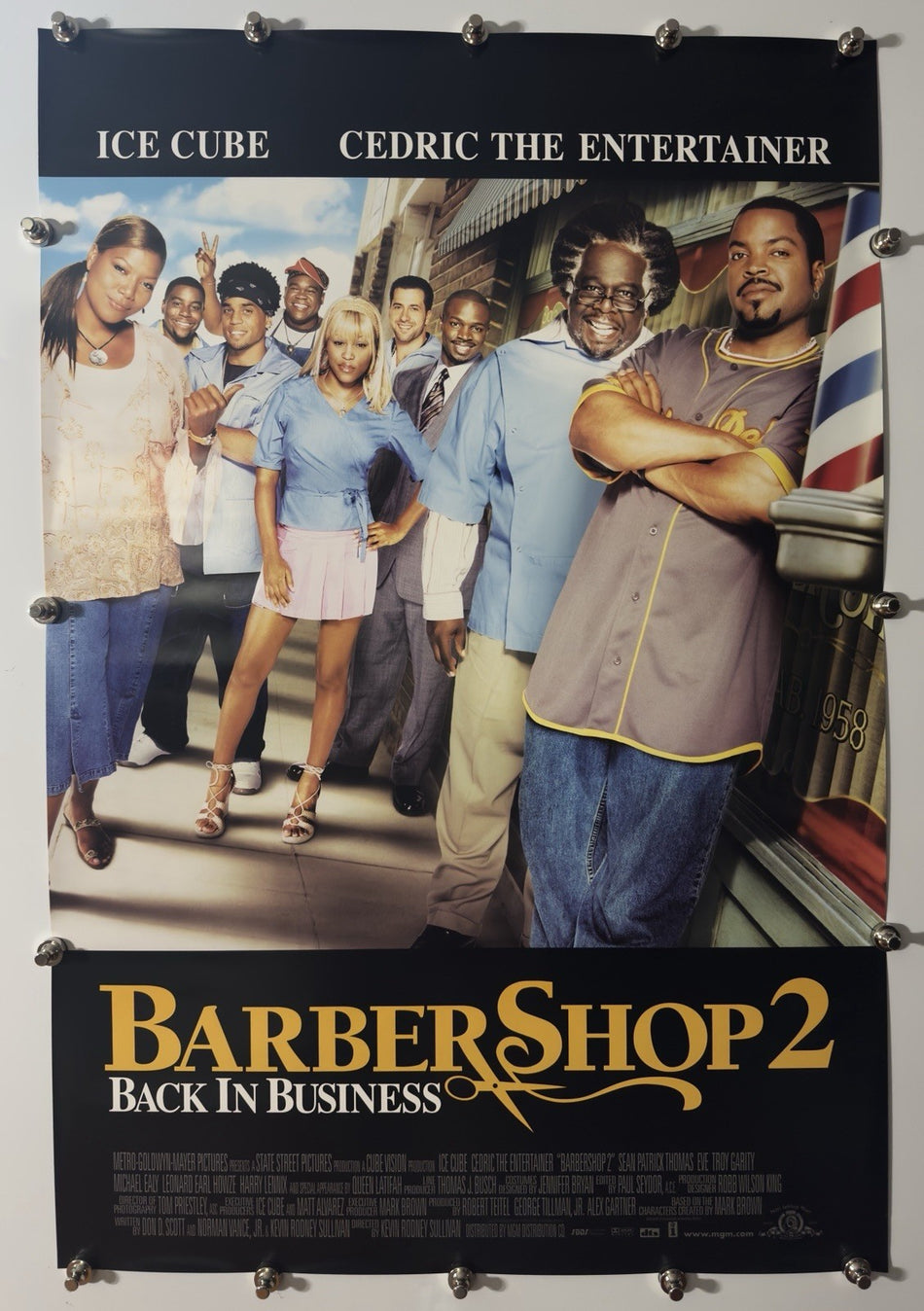 BARBERSHOP 2: BACK IN BUSINESS 2004 Original Movie Poster 27x40 DS Rolled Ice Cube