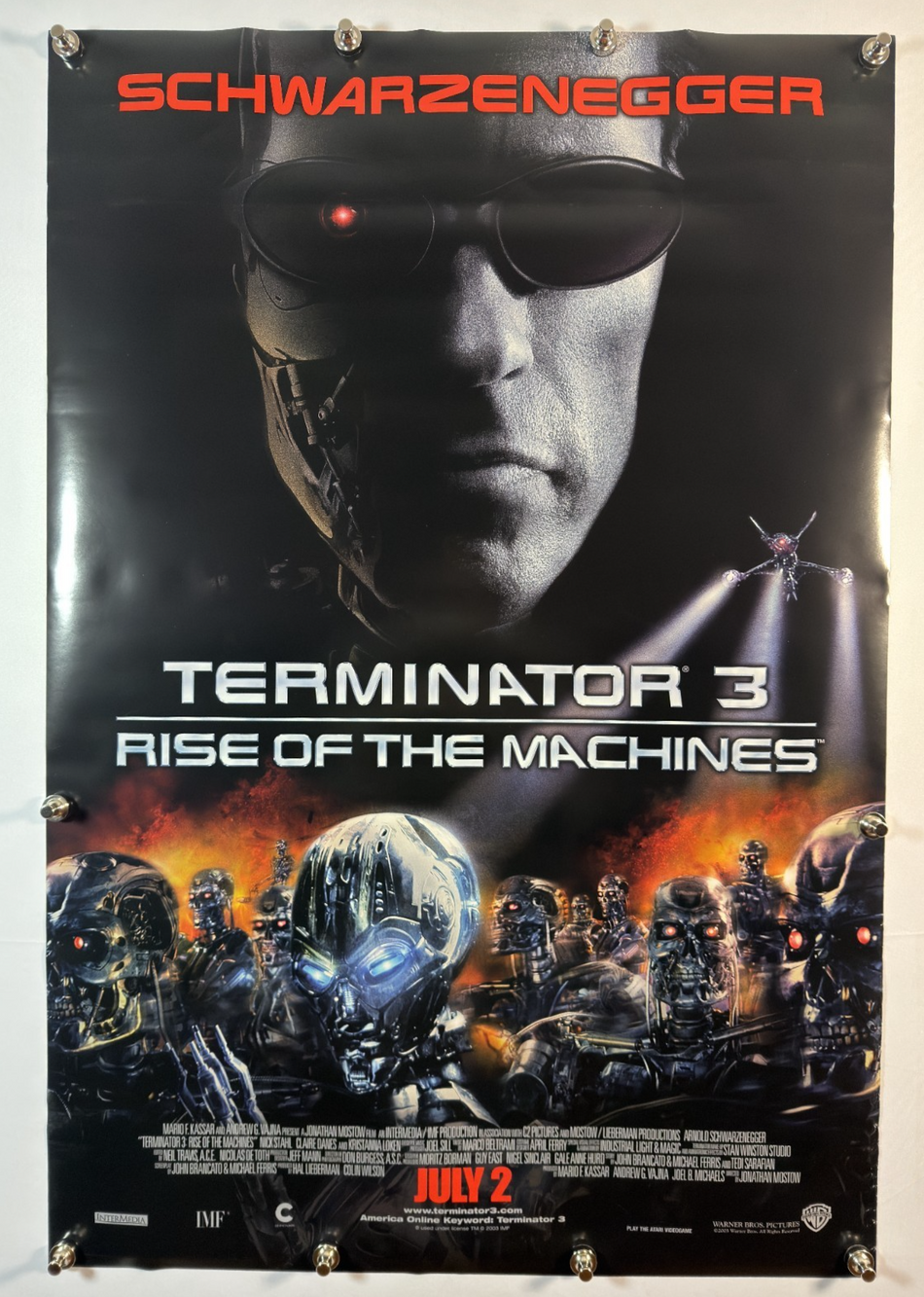 Terminator 3 Rise of the Machines 2003 Original Movie Poster 27x40 DS Rolled Arnold Schwarzenegger - Joe's Geek VLT