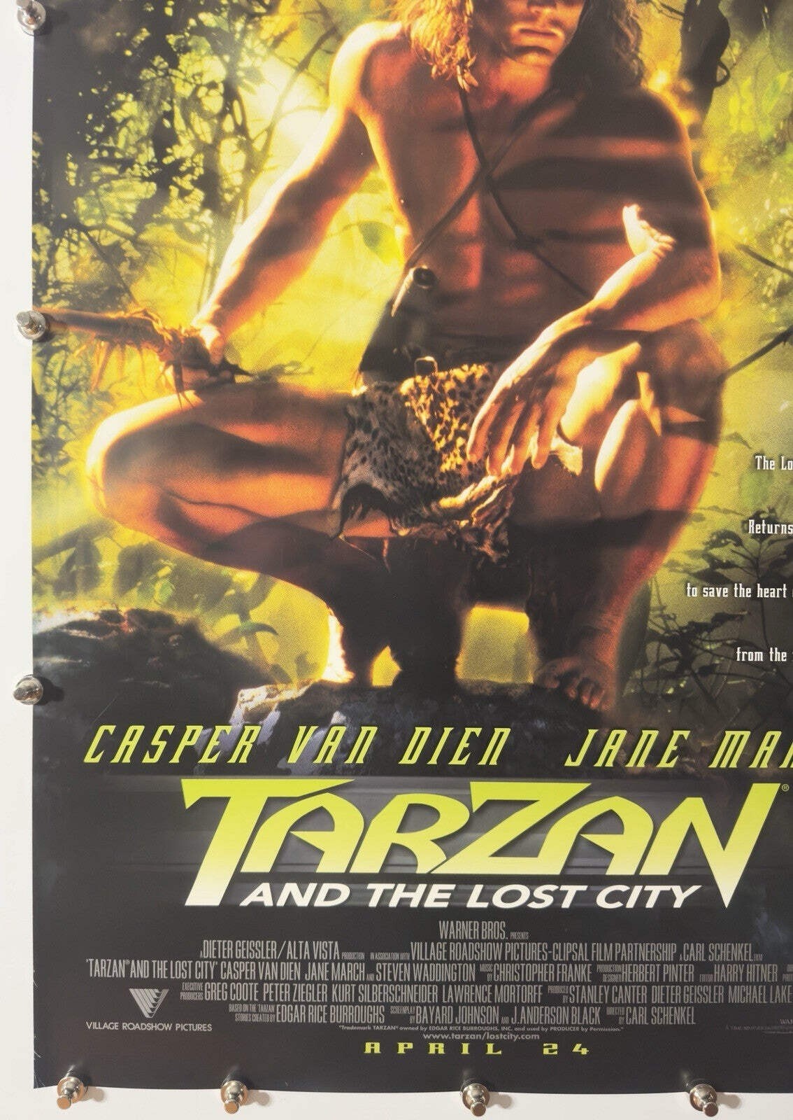 Tarzan and the Lost City - Original Movie Poster - 1998 - Rolled DS