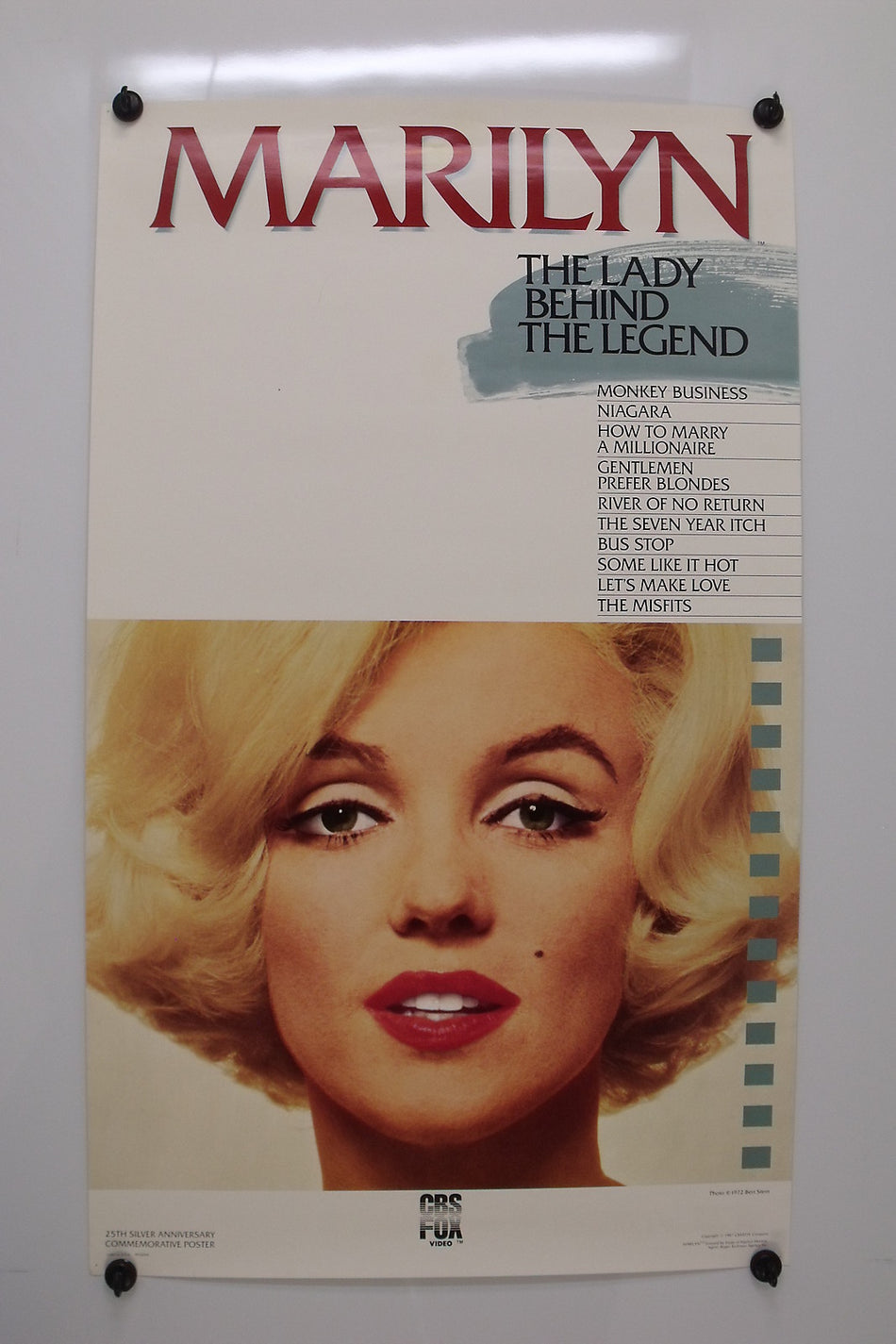 MARILYN: THE LADY BEHIND THE LEGEND 1987 Original Movie Poster 27x40 SS Rolled Silver Anniversary Marilyn Monroe