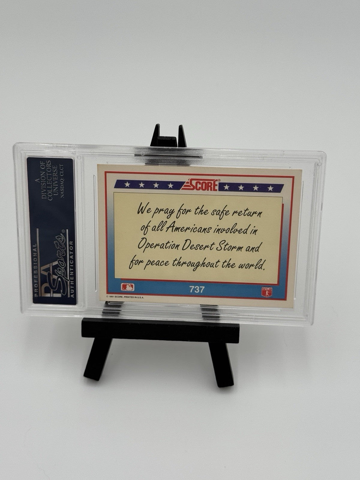 1991 Score - USA Flag #737 © 1991 Score on Bottom