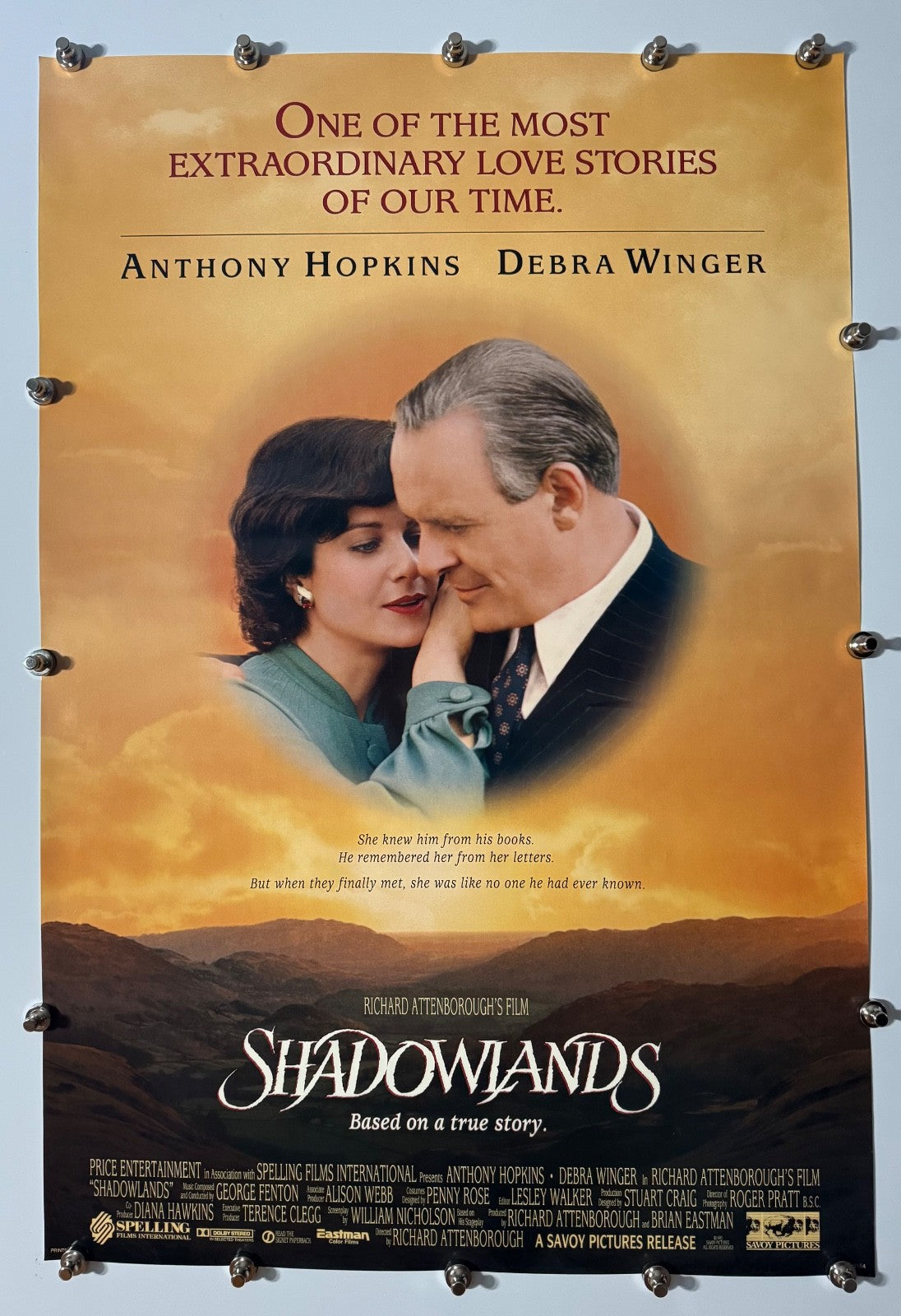 SHADOWLANDS 1993 Original Movie Poster 27x40 SS Rolled Anthony Hopkins - Joe's Geek VLT