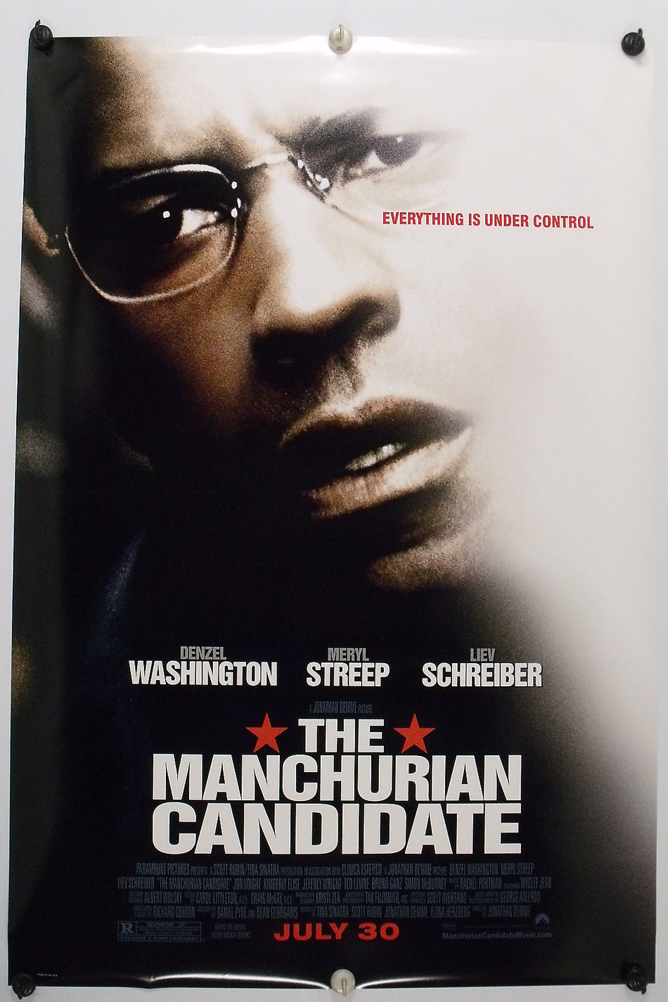 THE MANCHURIAN CANDIDATE 2004 Original Movie Poster 27x40 DS Rolled Style B Denzel Washington