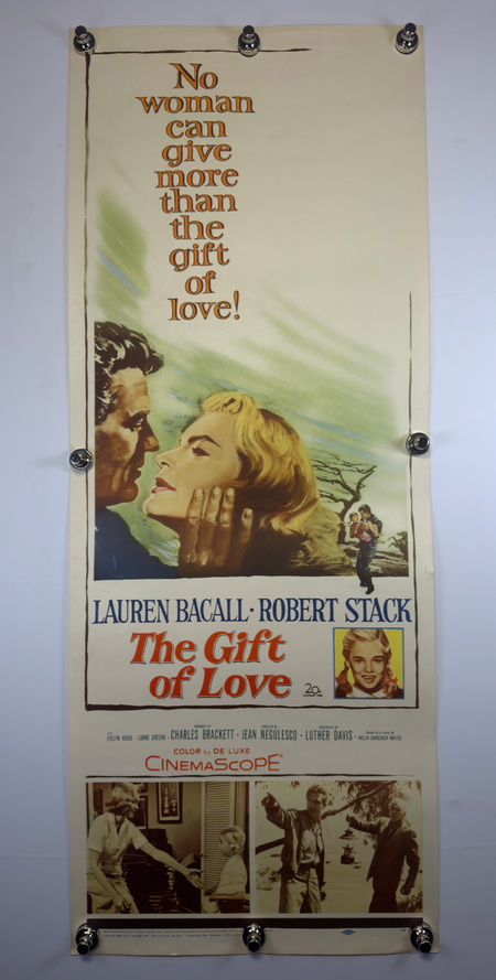 THE GIFT OF LOVE 1958 Original Movie Poster 14x36 SS Rolled Lauren Bacall Robert Stack - Joe's Geek VLT