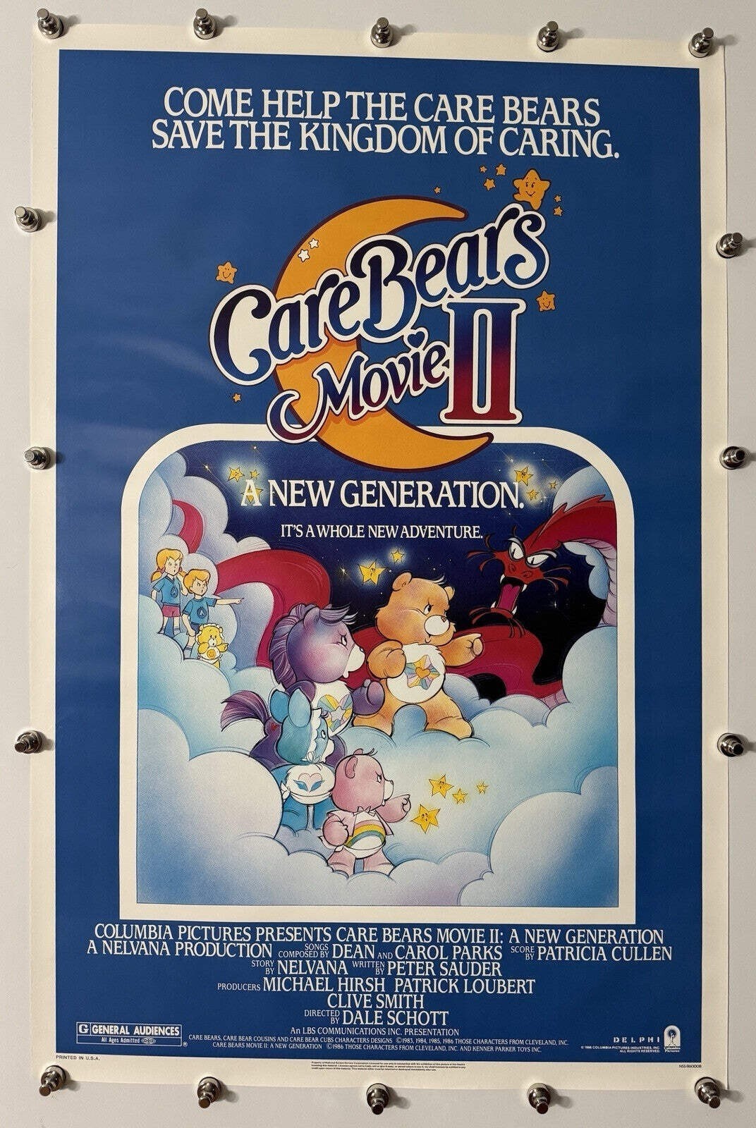 Care Bears Movie II - Original Movie Poster - 1986 - Rolled SS