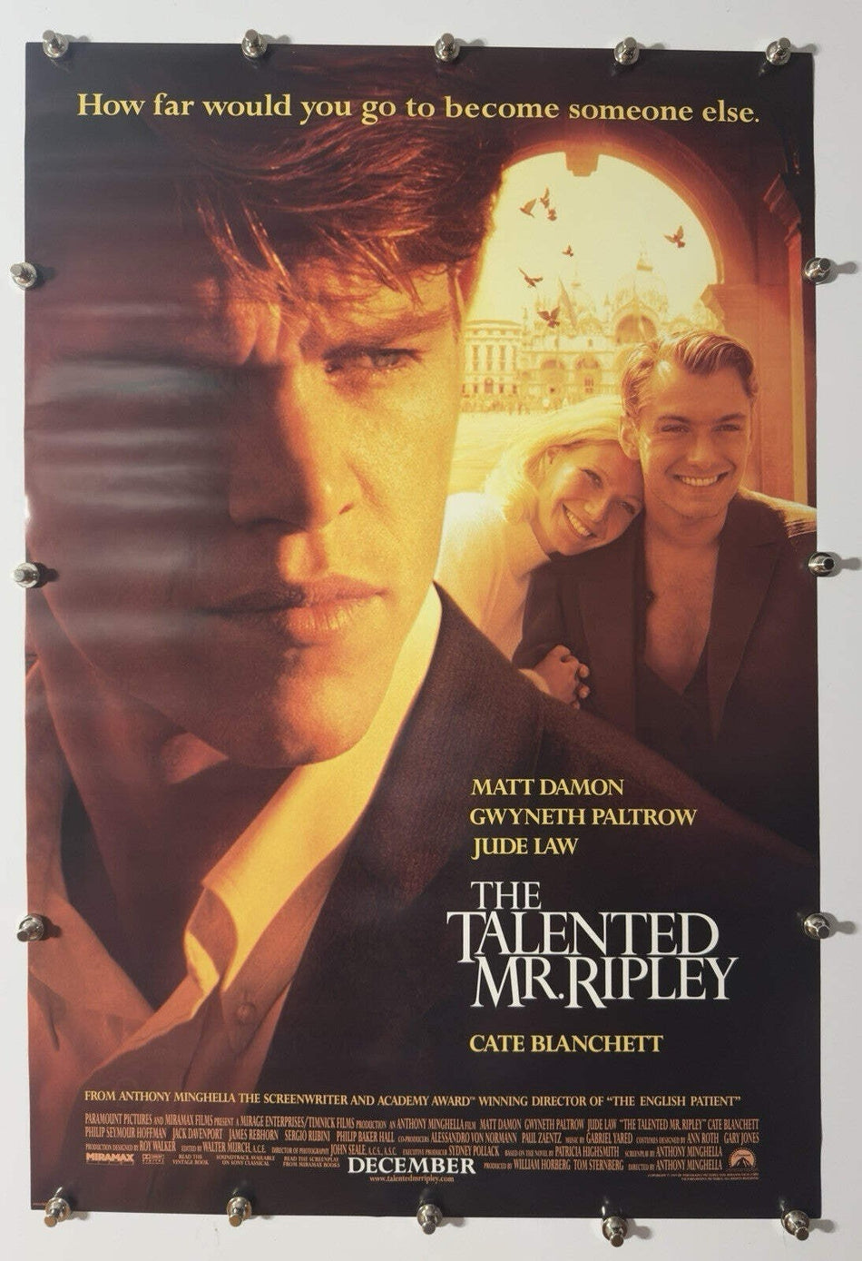 The Talented Mr. Ripley - Original Movie Poster - 1999 - Rolled DS
