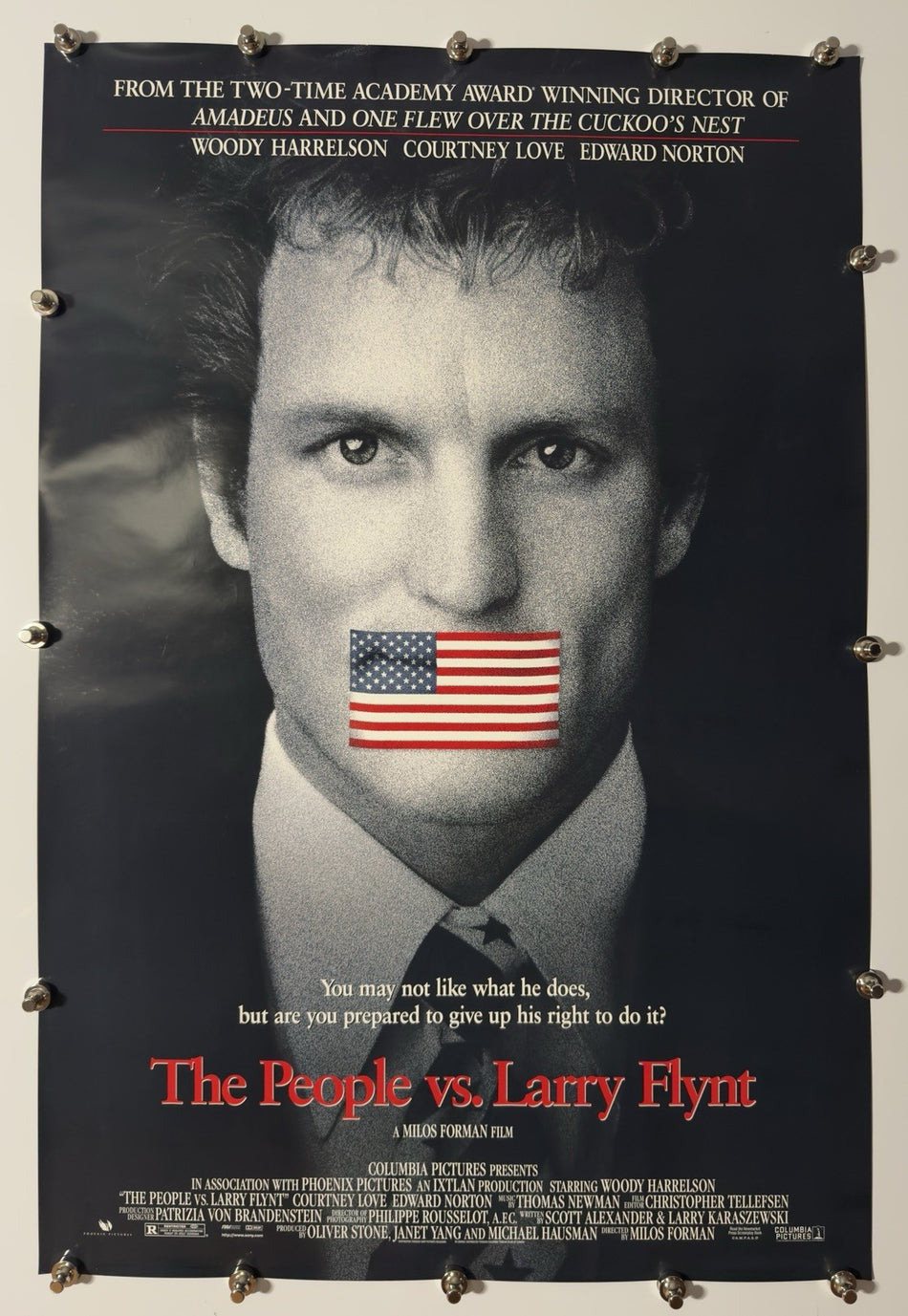THE PEOPLE VS. LARRY FLYNT 1996 Original Movie Poster 27x40 DS Rolled Woody Harrelson