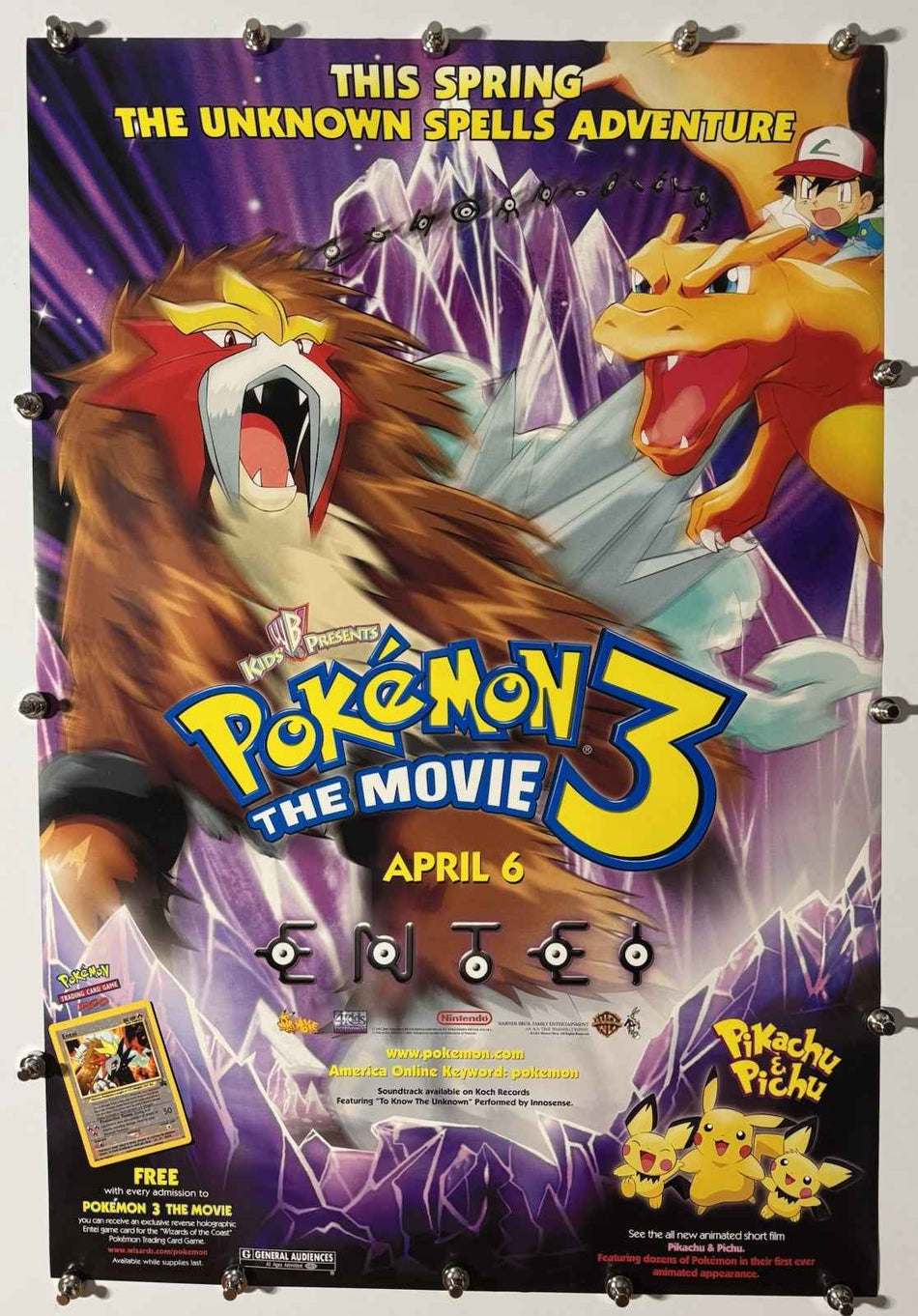 POKÉMON 3: THE MOVIE 2000 Original Movie Poster 27x40 DS Rolled Ash Ketchum - Joe's Geek VLT