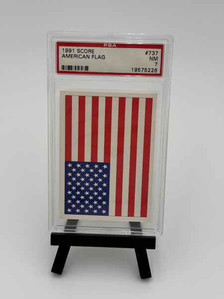 1991 Score - USA Flag #737 © 1991 Score on Bottom