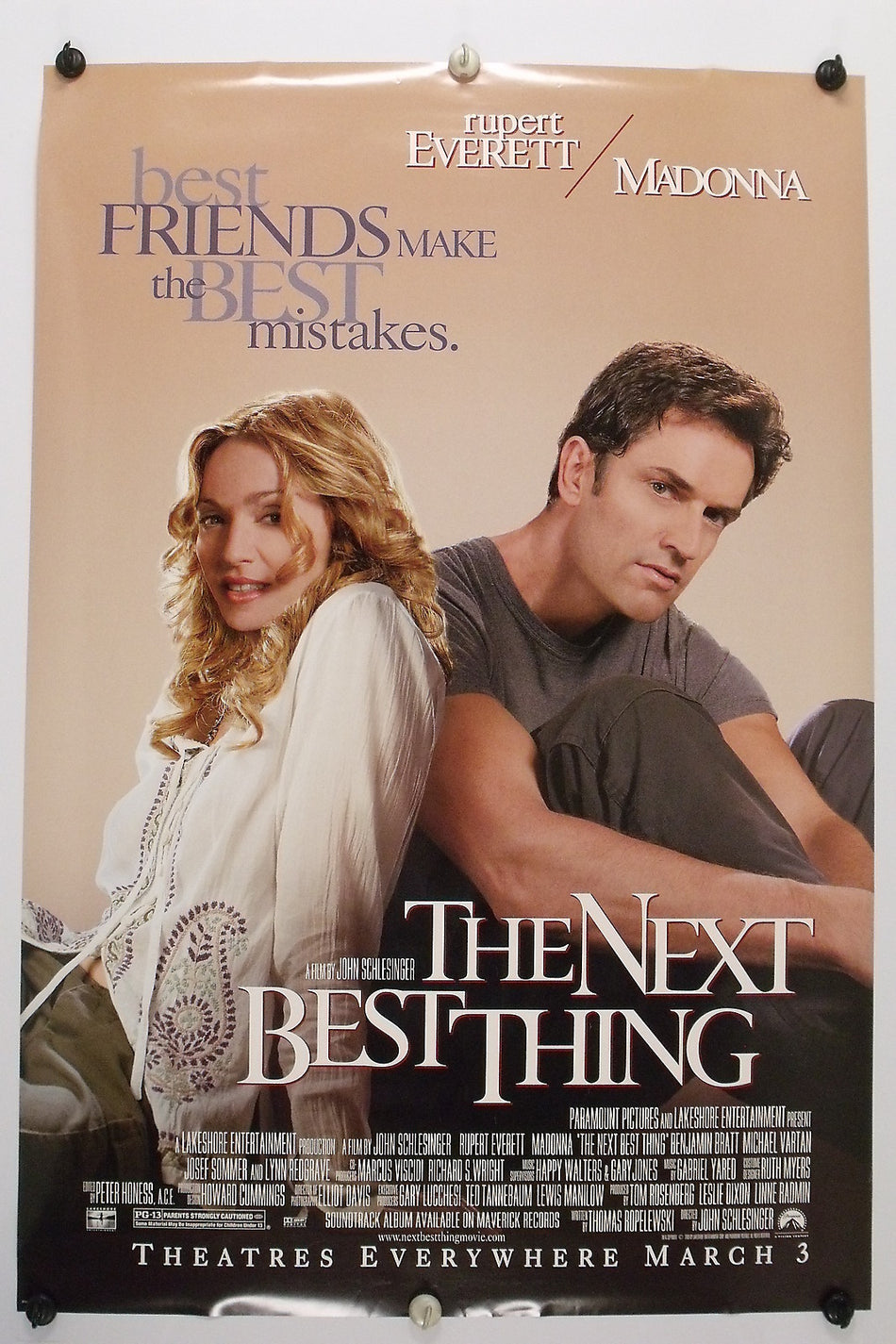 THE NEXT BEST THING 2000 Original Movie Poster 27x40 DS Rolled Madonna