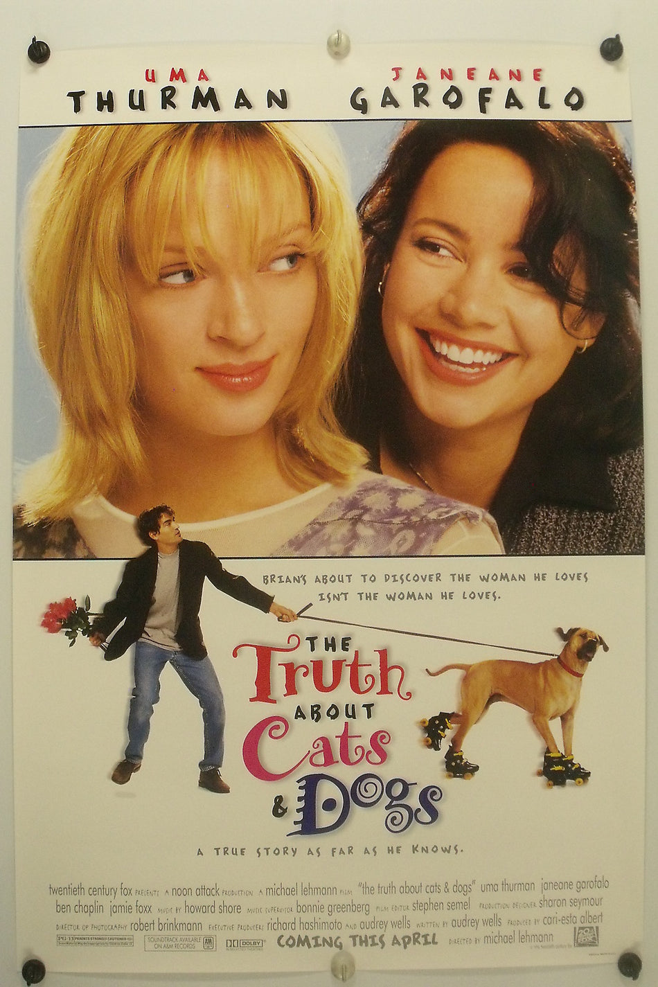 THE TRUTH ABOUT CATS & DOGS 1996 Original Movie Poster 27x40 SS Rolled Style A Uma Thurman