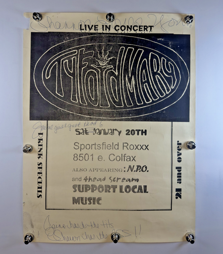 TYFOID MARY 1980 Original Concert Poster 18x23 SS Rolled **VERY RARE** - Joe's Geek VLT