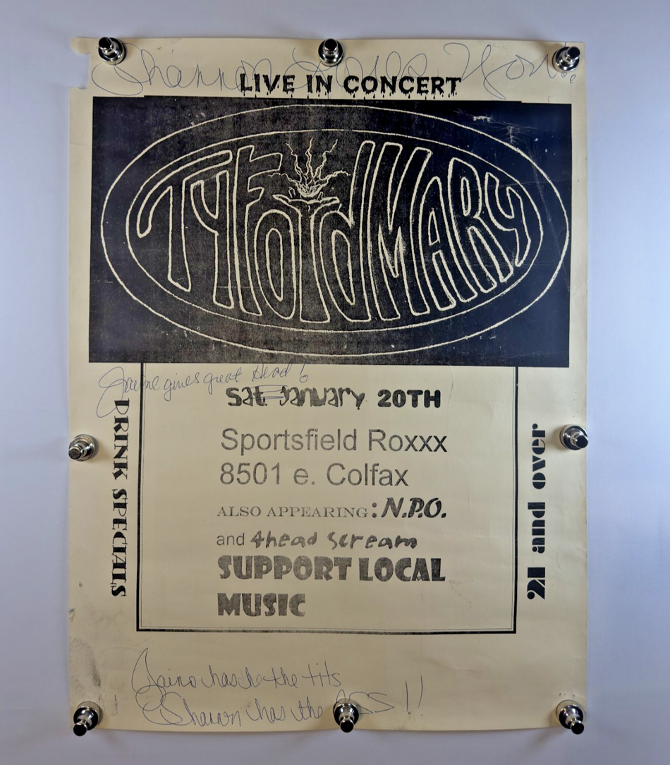 TYFOID MARY (1980) - Original Concert Poster - VERY RARE* - 18 x 23  - Rolled SS