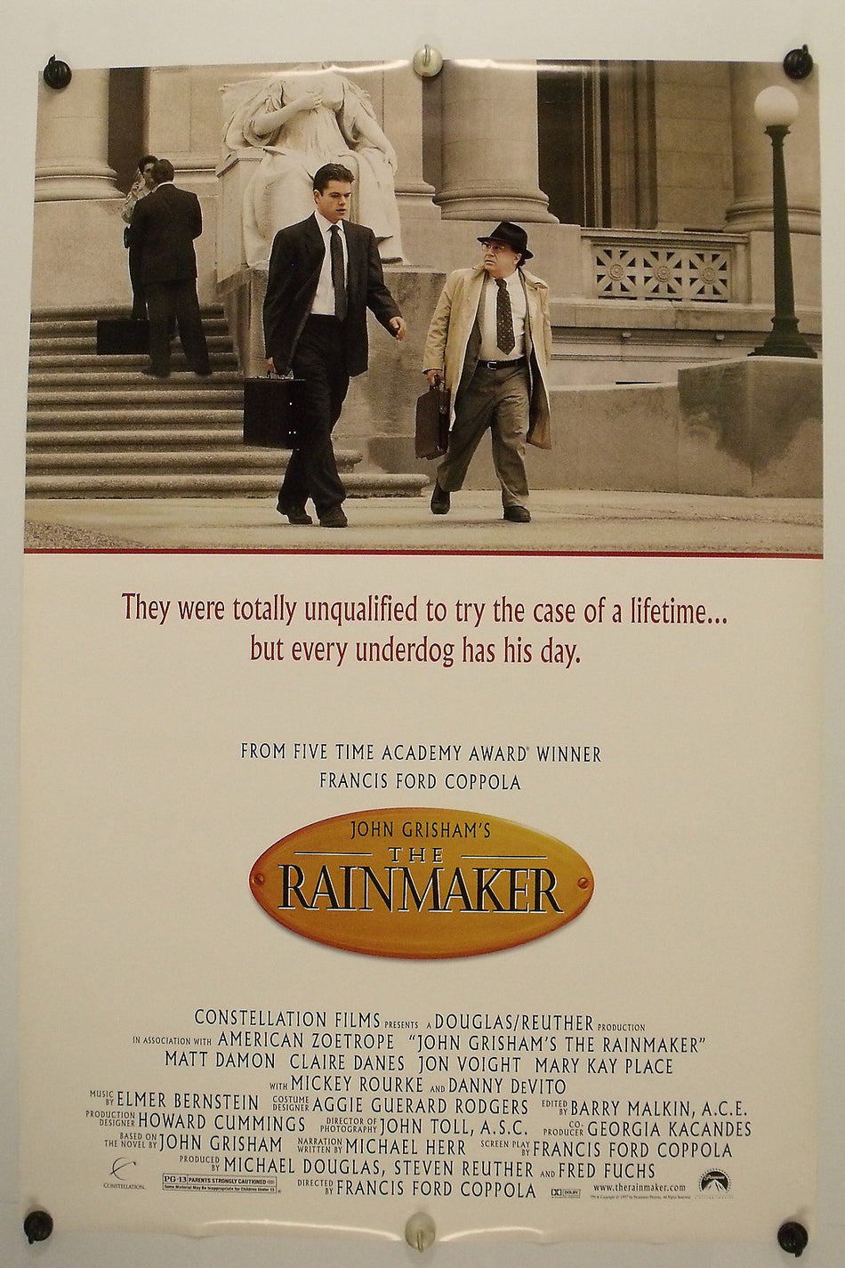 THE RAINMAKER 1997 Original Movie Poster 27x40 DS Rolled Matt Damon