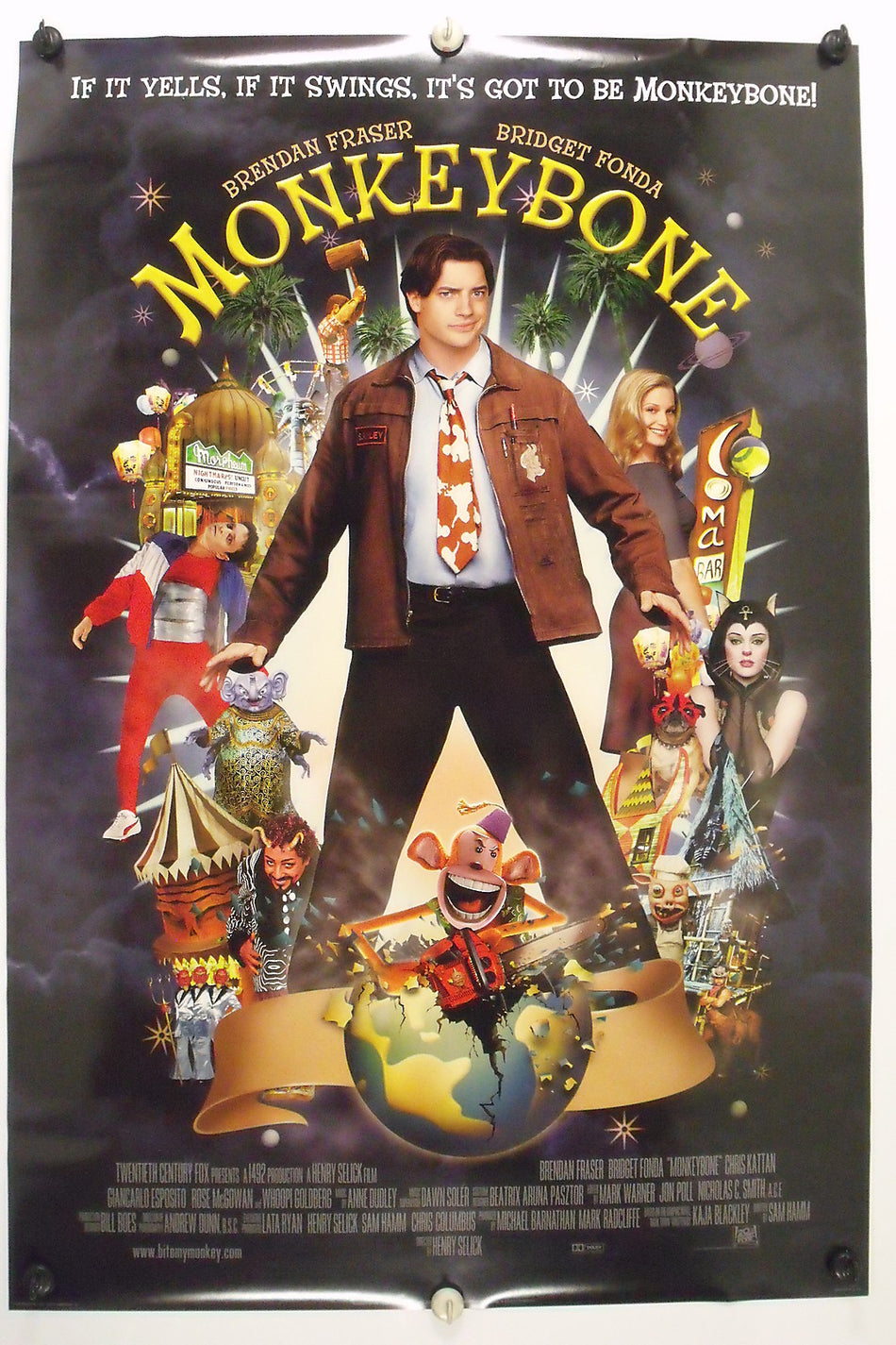 MONKEYBONE 2001 Original Movie Poster 27x40 DS Rolled Int'l Style A Brendan Fraser - Joe's Geek VLT