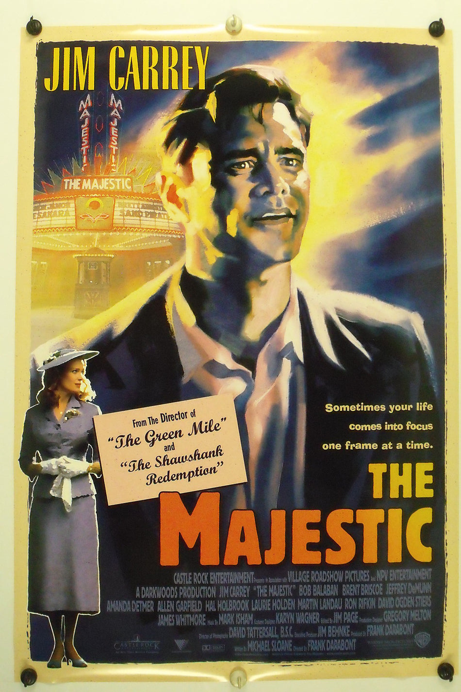 THE MAJESTIC 2001 Original Movie Poster 27x40 DS Rolled Jim Carrey