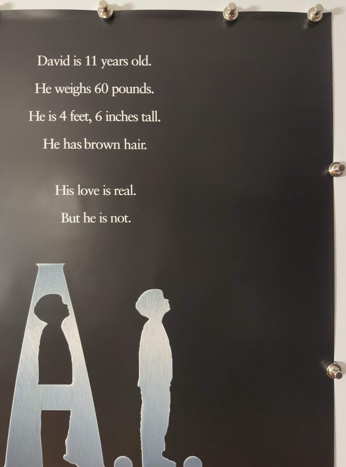 A.I. Artificial Intelligence - Original Movie Poster - 2001 - Rolled DS