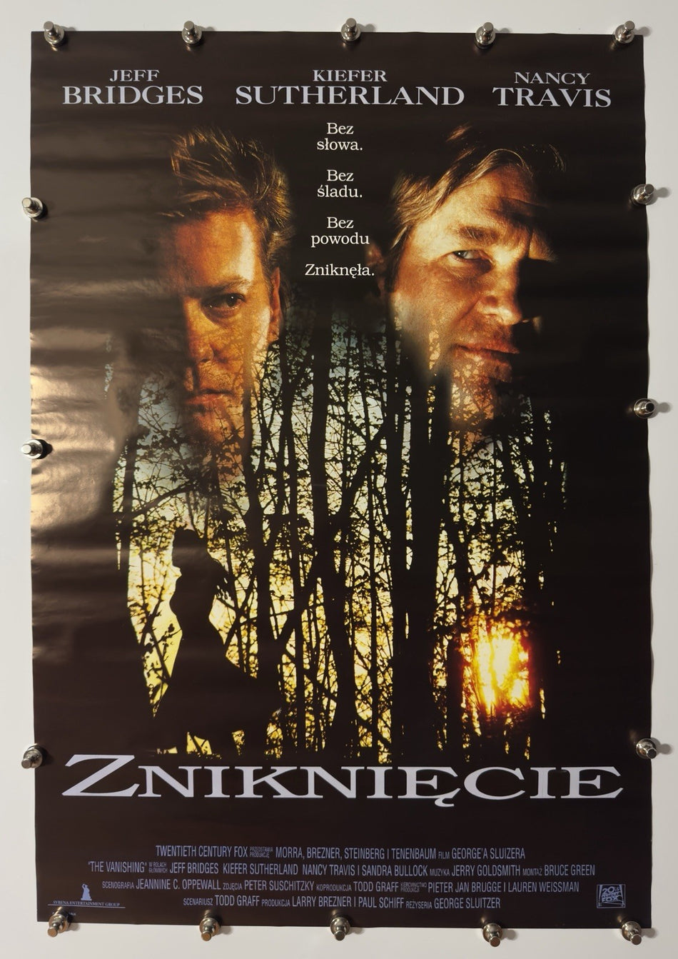 THE VANISHING 1993 Original Movie Poster 27x40 SS Rolled Jeff Bridges