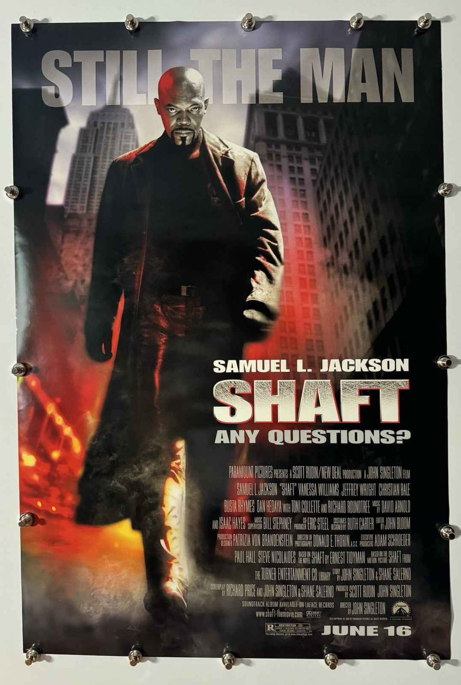 SHAFT 2000 Original Movie Poster 27x40 DS Rolled Samuel L. Jackson - Joe's Geek VLT