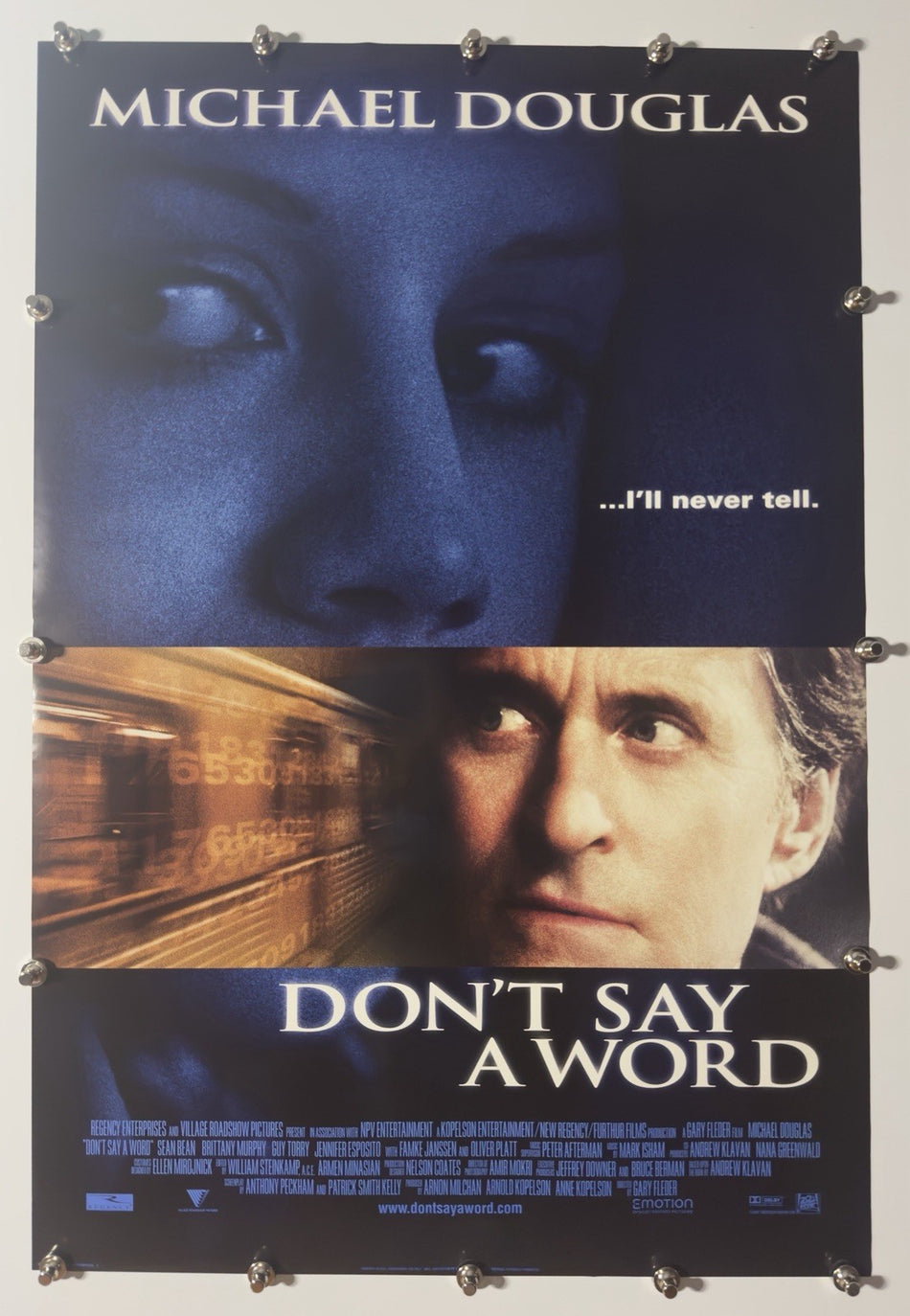 DON'T SAY A WORD 2001 Original Movie Poster 27x40 DS Rolled Michael Douglas - Joe's Geek VLT