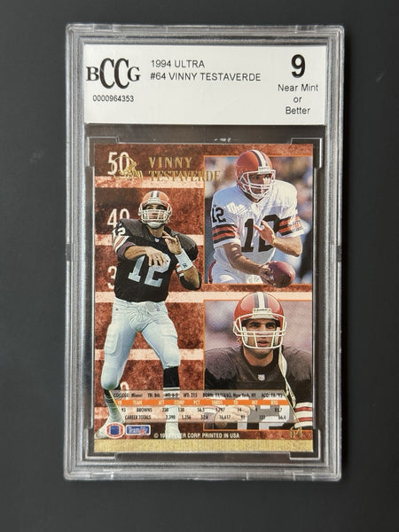 1994 Fleer Ultra #50 Vinny Testaverde, Cleveland Browns 