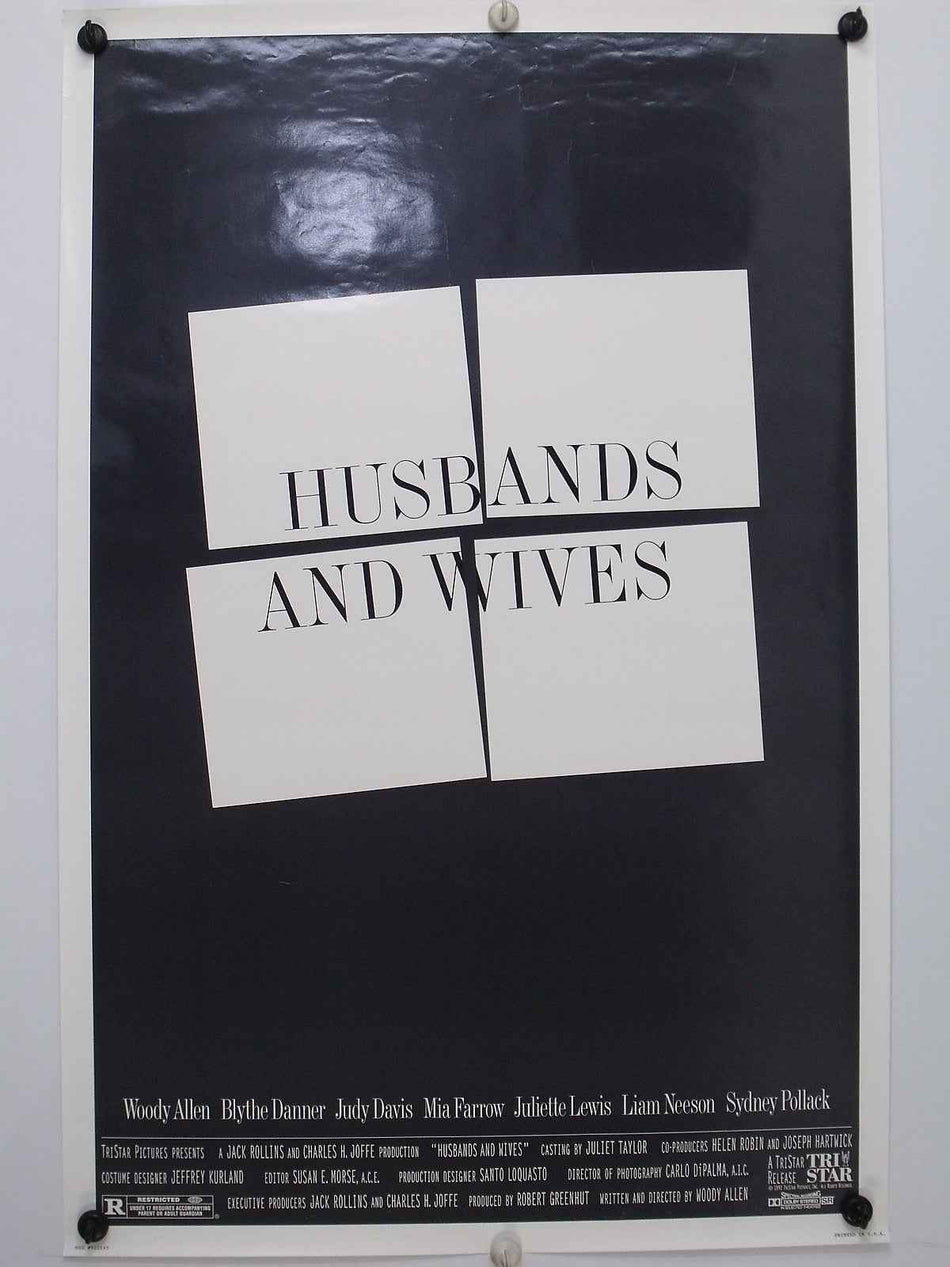 HUSBANDS AND WIVES 1992 Original Movie Poster 27x40 SS Rolled Mia Farrow