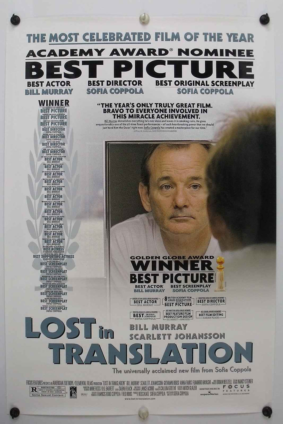 LOST IN TRANSLATION 2003 Original Movie Poster 27x40 DS Rolled Bill Murray