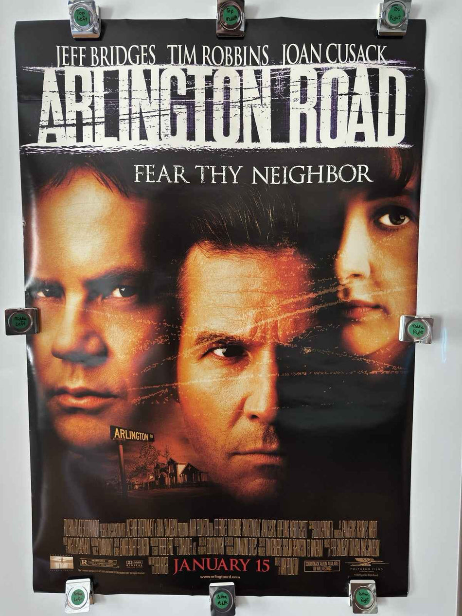 ROLLED ARLINGTON ROAD 1999 MOVIE POSTER 27x40 JEFF BRIDGES, JOAN CUSACK - Joe's Geek VLT