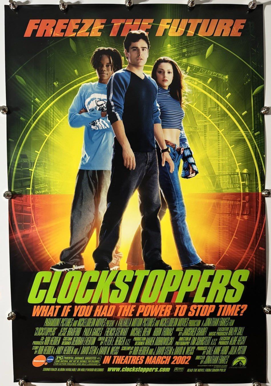 CLOCKSTOPPERS 2002 Original Movie Poster 27x40 DS Rolled Jesse Bradford - Joe's Geek VLT